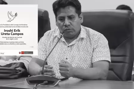 PCM lamenta fallecimiento del alcalde de Coviriali