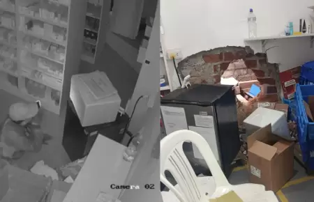 Delincuentes hacen agujero para entrar a botica en Los Olivos