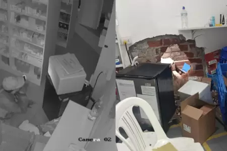 Delincuentes hacen agujero para entrar a botica en Los Olivos