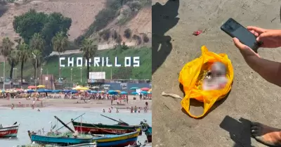 Vecinos notaron la presencia de una extra�a bolsa en el mar.