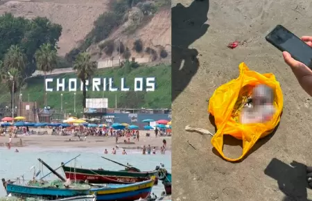 Vecinos notaron la presencia de una extra�a bolsa en el mar.