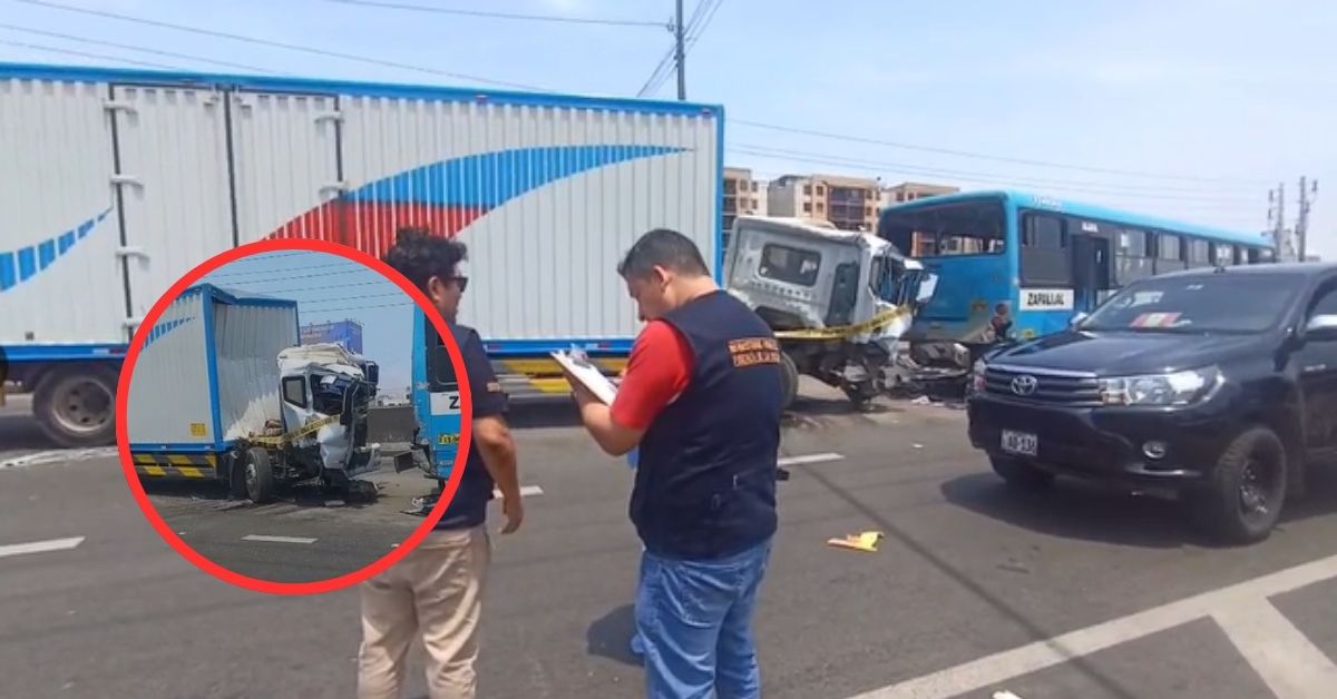 Chofer de camión de carga falleció tras chocar contra un bus de 'Los Chinos' en la Panamericana Norte