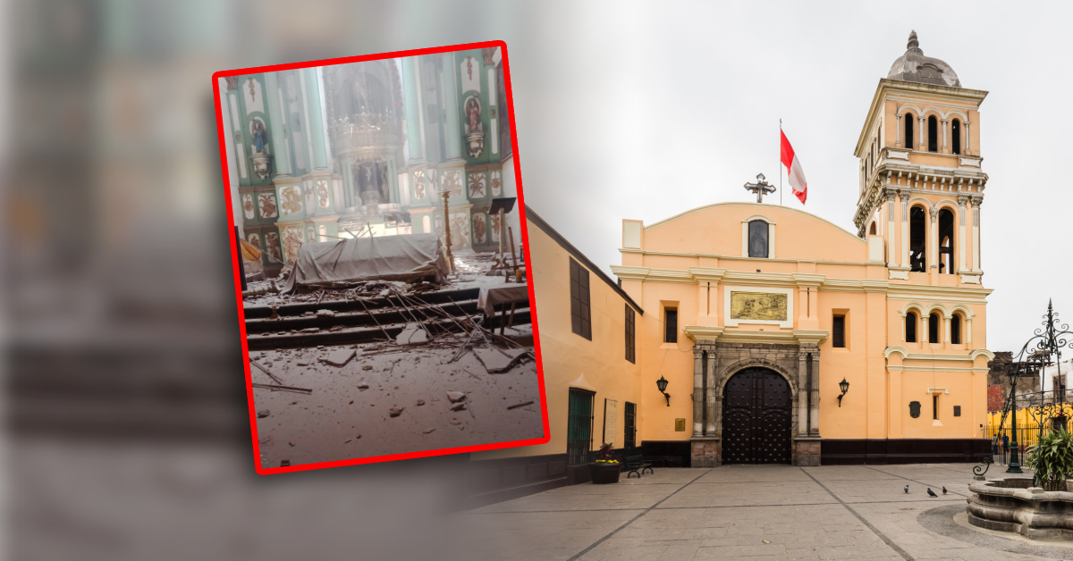 Rímac: Atrio central de la Iglesia San Lázaro se desploma y cae sobre el altar mayor