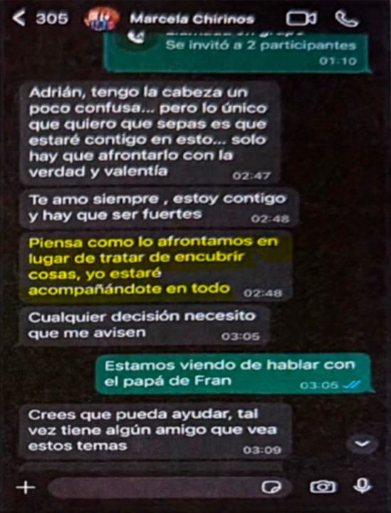 Madre de Adri�n Villar s� le recomend� afrontar el caso