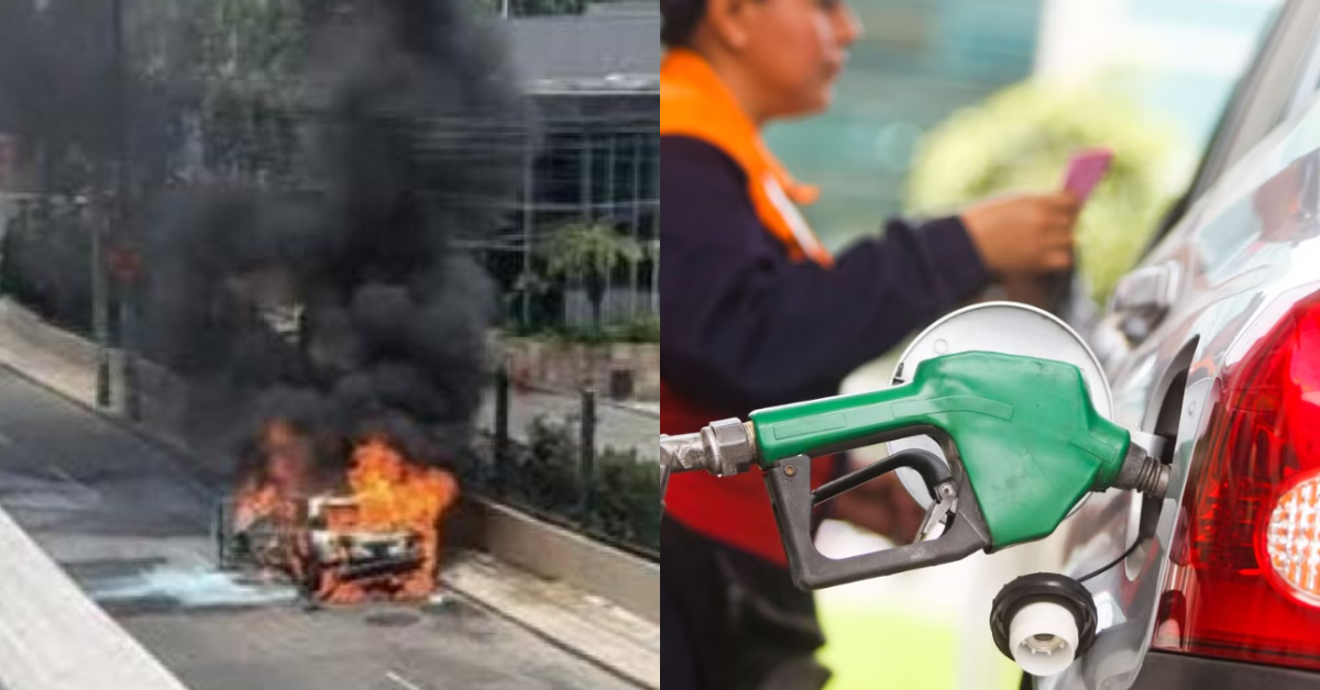 Más incidentes por gas: Otro auto se incendia por presunto uso incomptable de GLP en Surco
