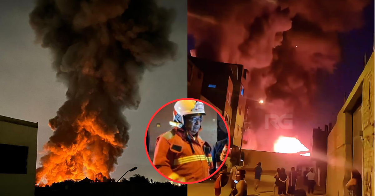 Bomberos logran controlar gigantesco incendio en almacén de colchones: Dos personas resultaron afectadas