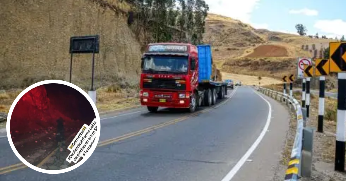 ¡Atención! Policía de Carreteras dispone cierre total de la Carretera Central por derrumbe de rocas