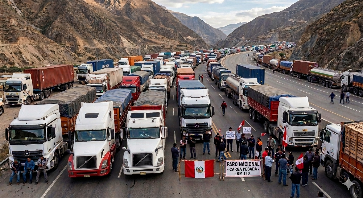 Gremio de transportistas de carga pesada anuncia paro nacional para el 12 de marzo por alza de combustibles