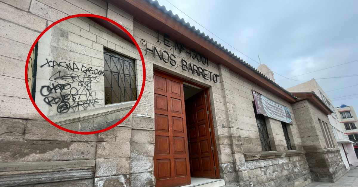 Colegio Hermanos Barreto con grafitis y deterioro a días del inicio escolar