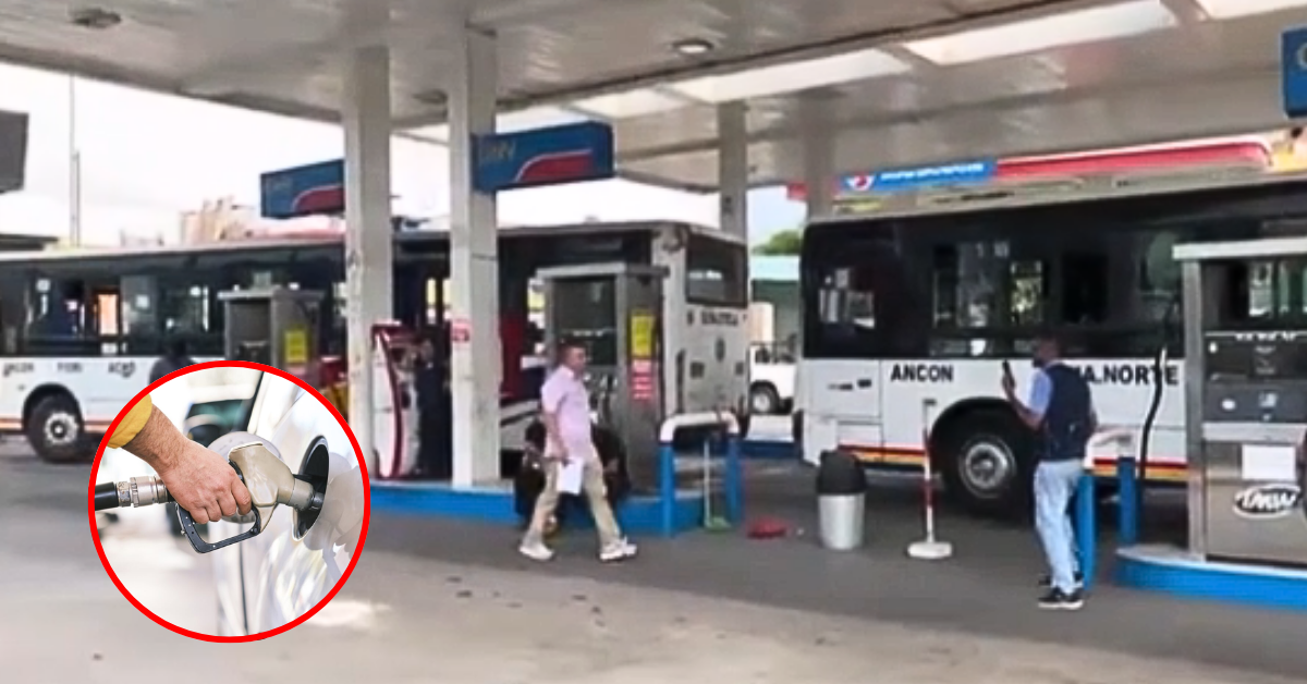 Buses hacen largas colas para abastecerse de GNV en La Victoria.