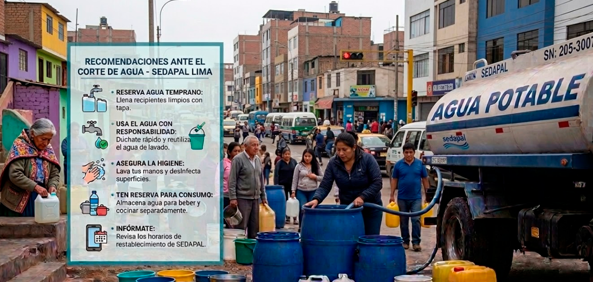Recomendaciones ante el corte de agua en Lima el 7 de marzo.