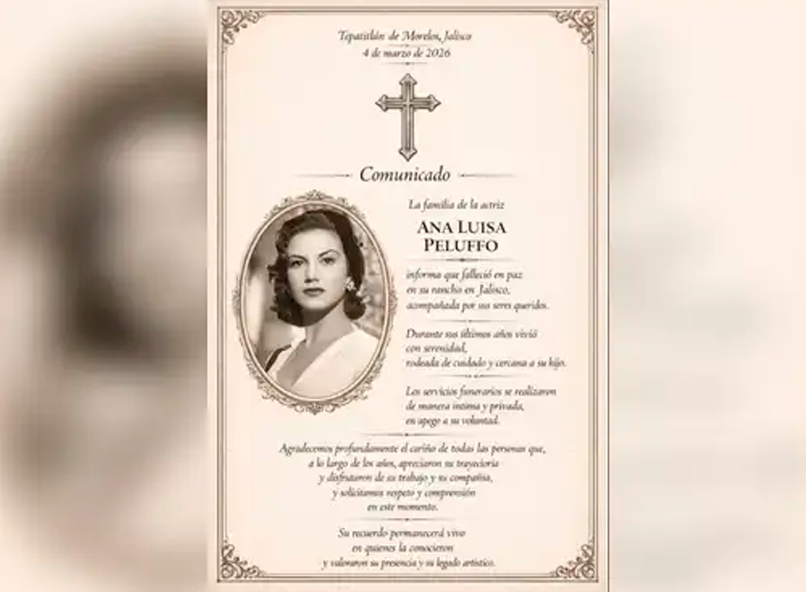 Muri� Ana Luisa Peluffo, famosa actriz de 'Marimar'; dej� un gran legado en cine y televisi�n.
