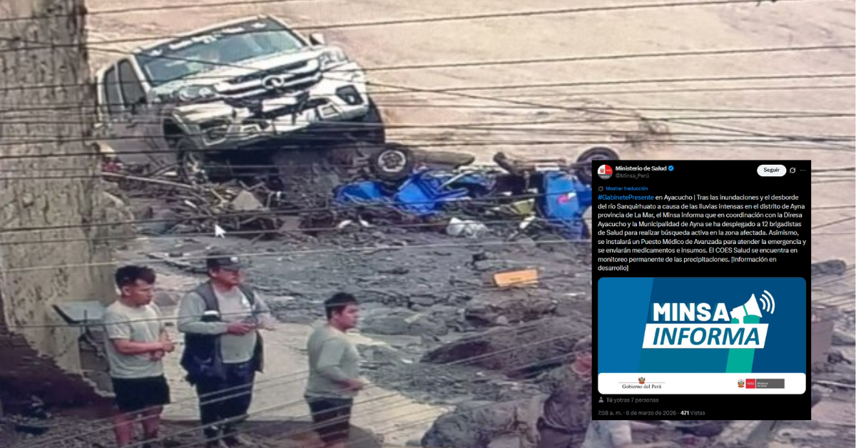 Emergencia en Ayacucho tras desborde de río: Minsa despliega brigadistas de Salud y confirma tres heridos