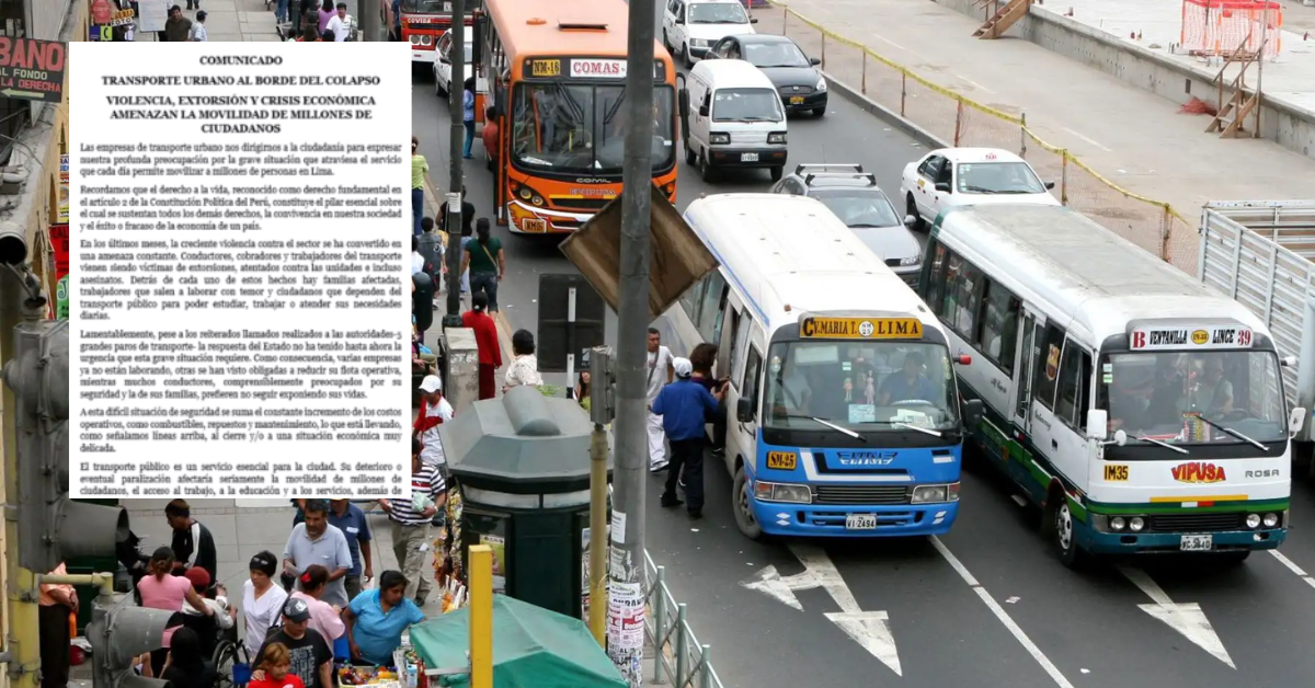 Gremios de transporte urbano advierten "colapso": Piden apoyo al Gobierno antes de convocar nuevo PARO