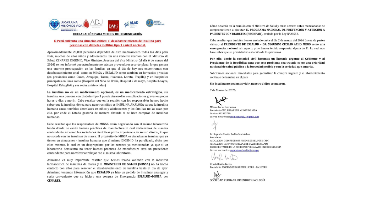 Desabastecimiento de insulina en el pa�s