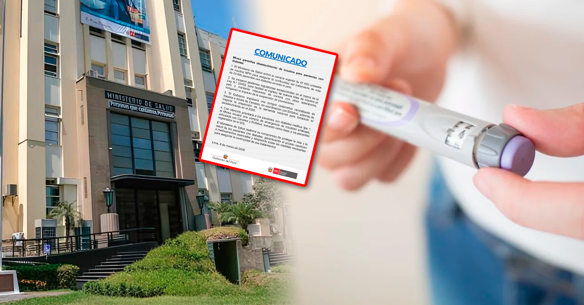 Minsa GARANTIZA abastecimiento de insulina para pacientes con diabetes tipo 1 y toma medidas urgentes