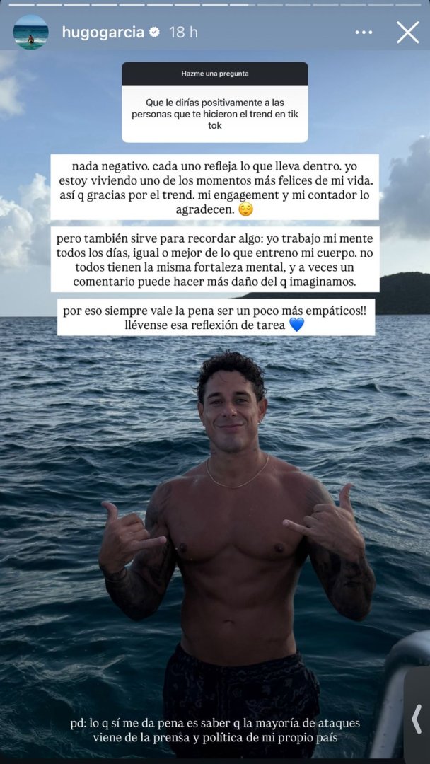 Hugo Garc�a se burla del trend que duda de su paternidad