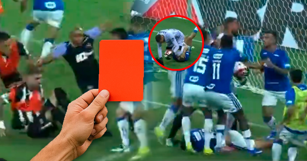 Caos en la final del Mineiro: Árbitro reparte 23 tarjetas rojas en un solo partido en medio de pelea campal