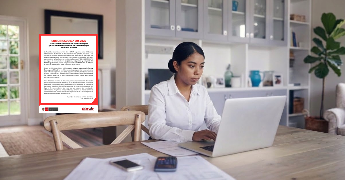 ¡Atención trabajadores! SERVIR anuncia supervisiones por teletrabajo obligatorio y advierte sanciones