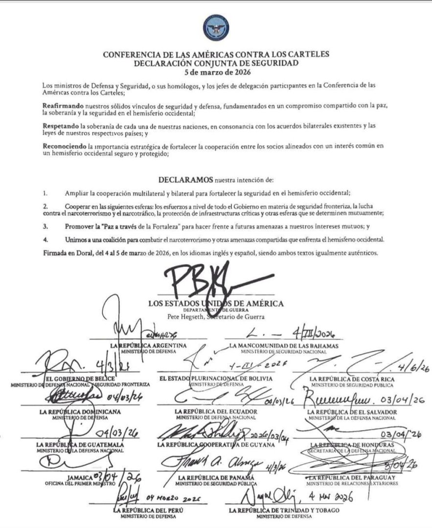 Per� firma alianza militar contra el narcotr�fico