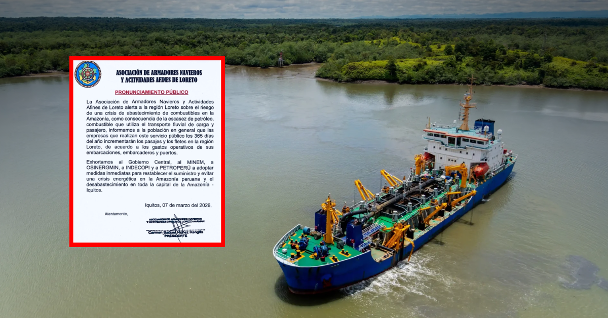 Asociación de Armadores Navieros alerta CRISIS DE ABASTECIMIENTO de combustible en la Amazonía