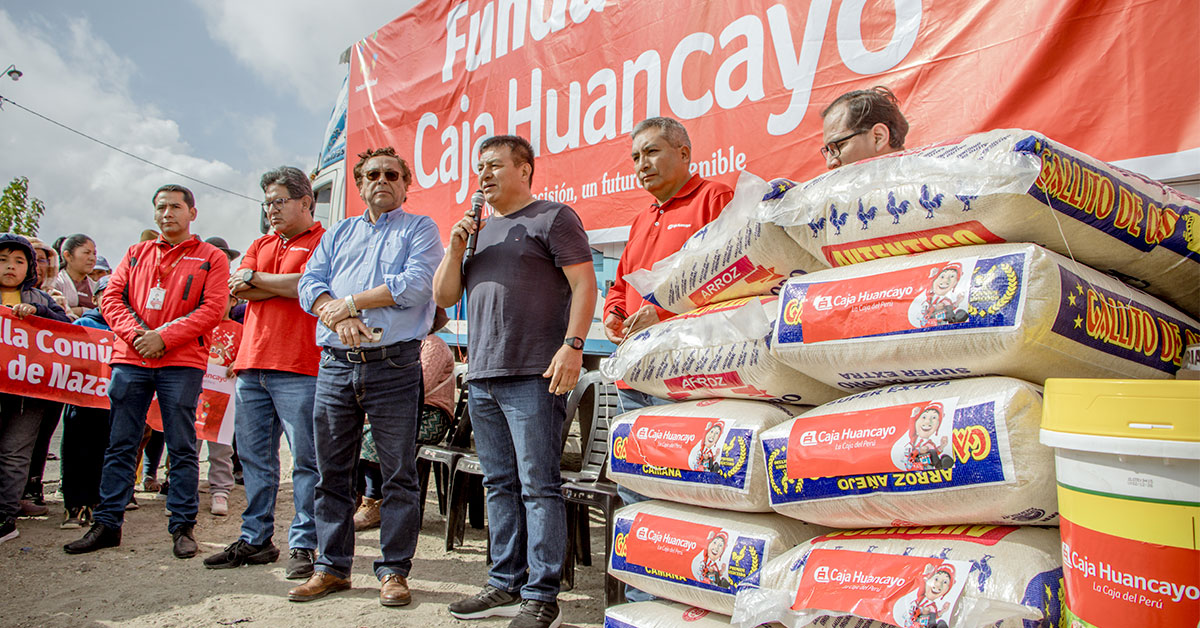 Caja Huancayo lleva ayuda a familia afectadas por intensas lluvias en Arequipa