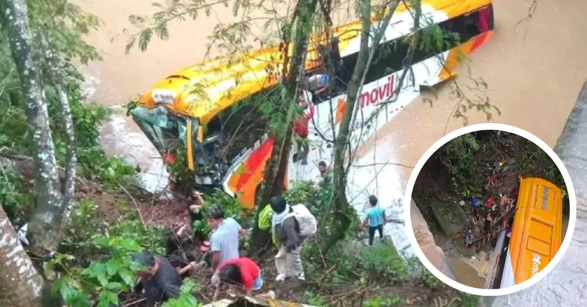 Bus repleto de pasajeros cayó a río de Juanjuí: Pobladores ayudaron con el rescate de pasajeros
