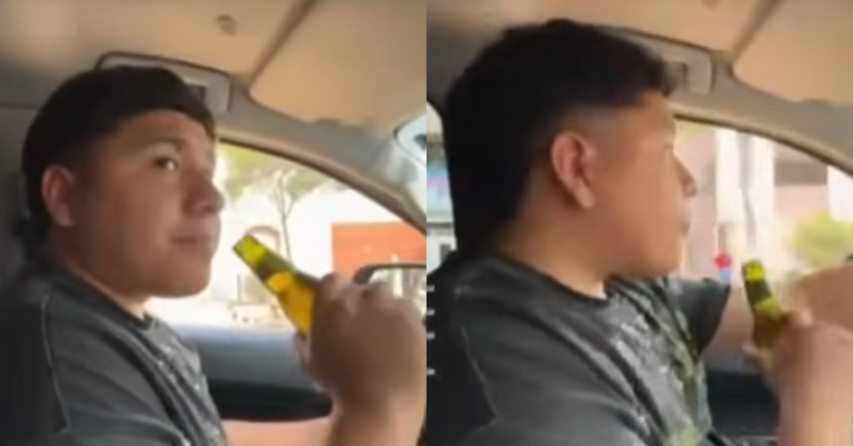 ¡Atenta, Suheyn! Macarius es captado manejando mientras toma cerveza y sin cinturón de seguridad
