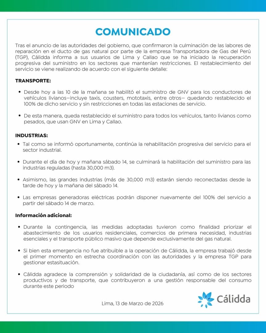 Comunicado emitido por C�lidda