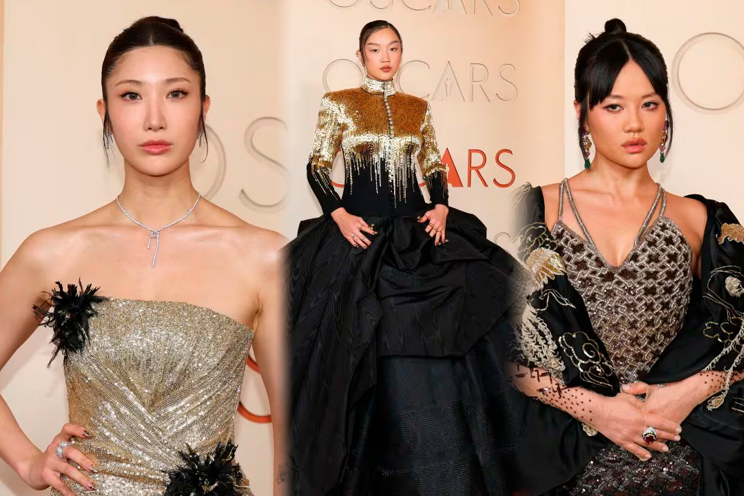 De izquierda a derecha: EJAE, Audrey Nuna y Rei Ami, las tres voces de 'Huntrx'.