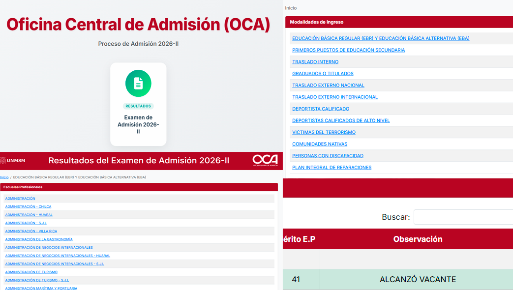 Pasos para conocer los resultados Admisi�n 2026-II San Marcos.|