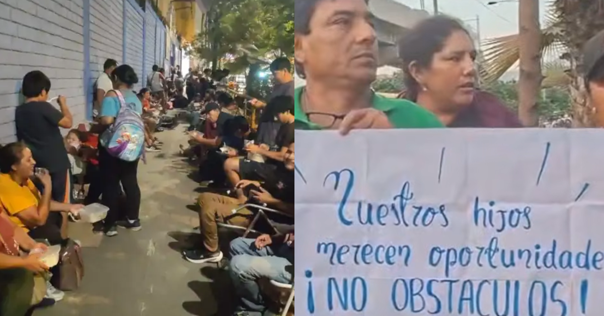 San Juan de Lurigancho: Padres pasan la noche afuera de colegio para asegurar vacantes en inicio del año escolar
