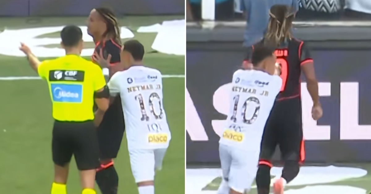 André Carrillo fue víctima de un empujón de Neymar durante clásico entre Corinthians y Santos