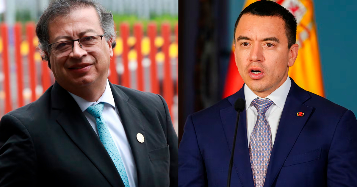 Presidente de Ecuador responde a Petro y niega bombardeos en Colombia: "Sus declaraciones son falsas"
