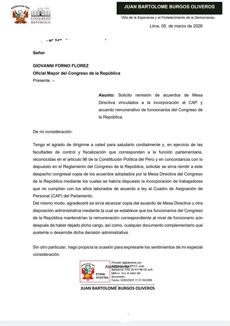 Solicitud de Burgos a Oficial�a Mayor.