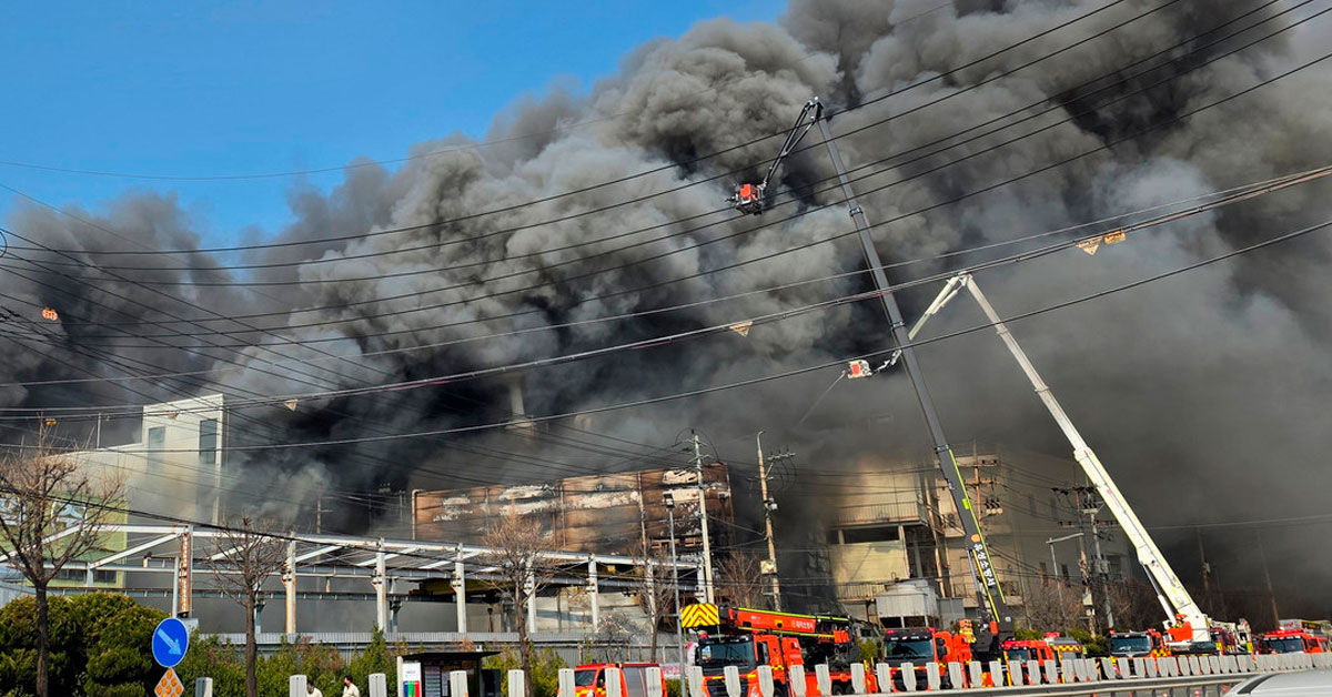 Incendio en Corea del Sur.