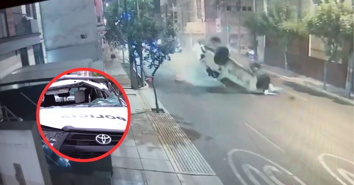 Patrullero de la PNP vuelva tras accidente en Lince dejando un efectivo gravemente herido