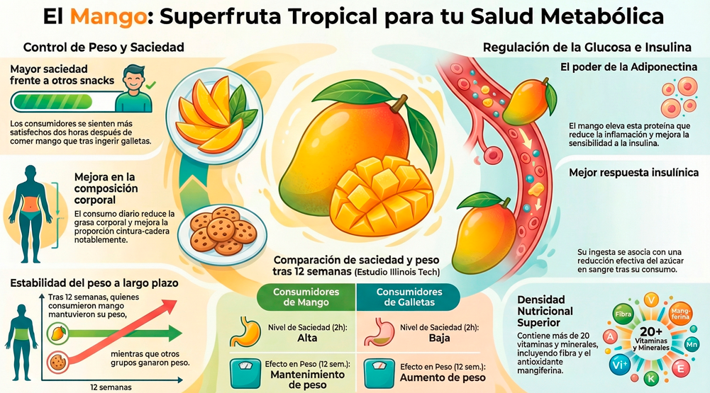 Mango, fruta tropical que ayuda a controlar el peso y el az�car en sangre.