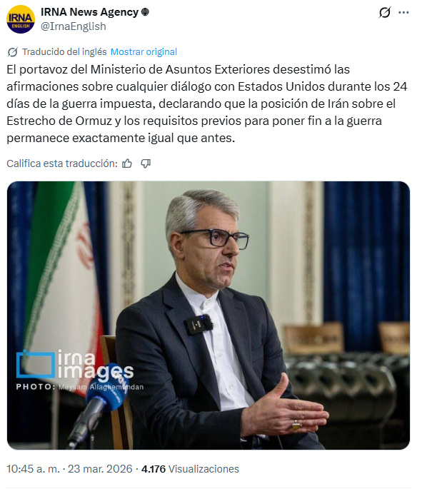 Declaraci�n del canciller de Ir�n.