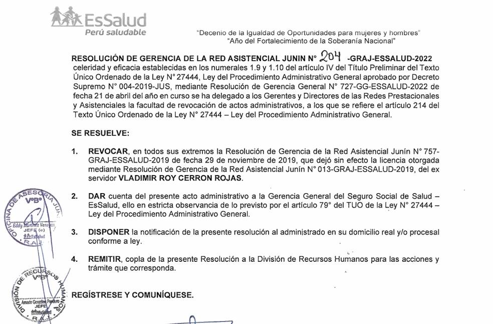 Resoluci�n de EsSalud