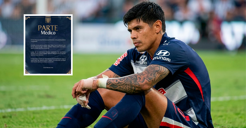 Alianza Lima confirma lesión de Esteban Pavez y se complica su presencia ante Universitario