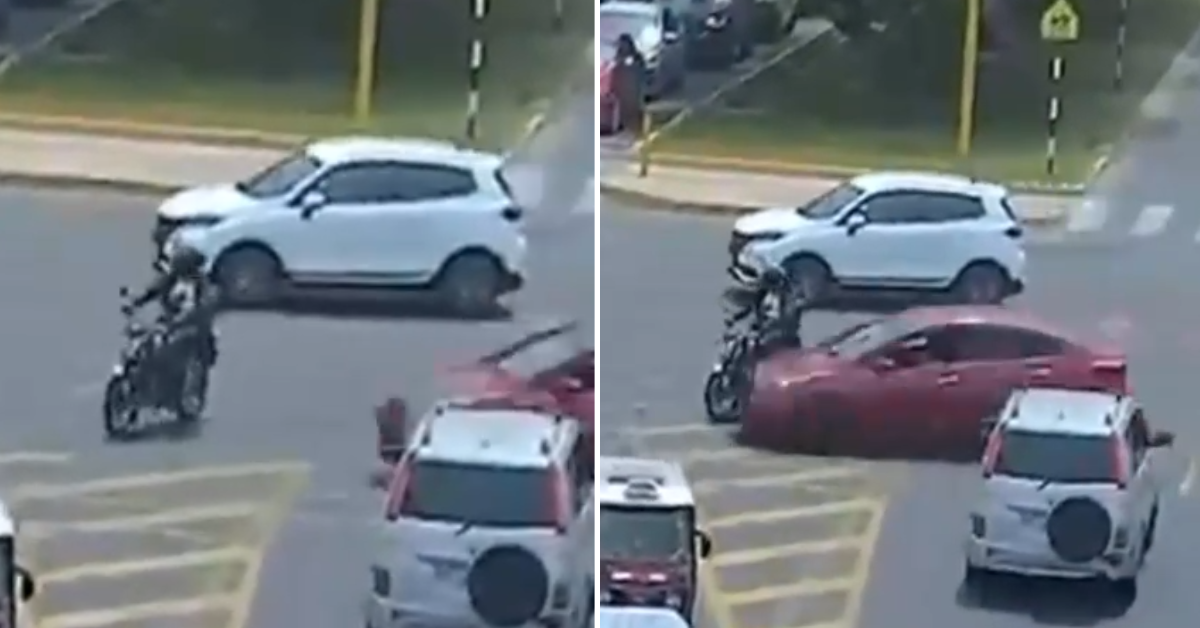 Nuevo accidente en la Vía Expresa Sur: Motociclista y camioneta colisionan en intersección