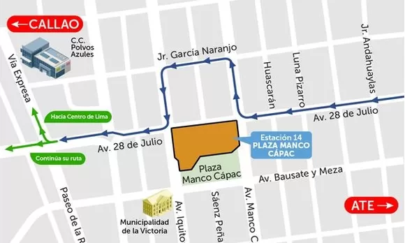 Desv�o durante el cierre del tramo de la Av. 28 de Julio.