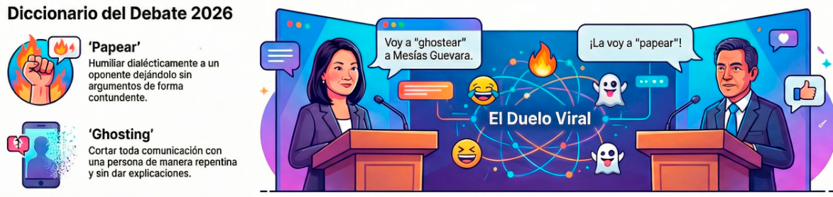 Significado de "ghosting" y "papear" en el debate presidencial.