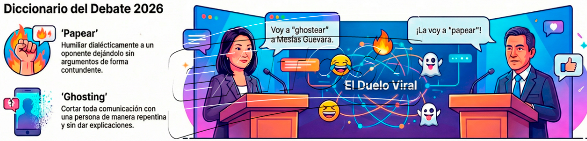 Significado de "ghosting" y "papear" en el debate presidencial.