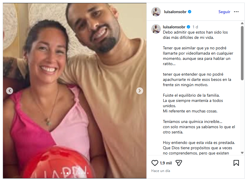 Luis Alonso Bust�os, excompetidor de EEG, se despide de su hermana.