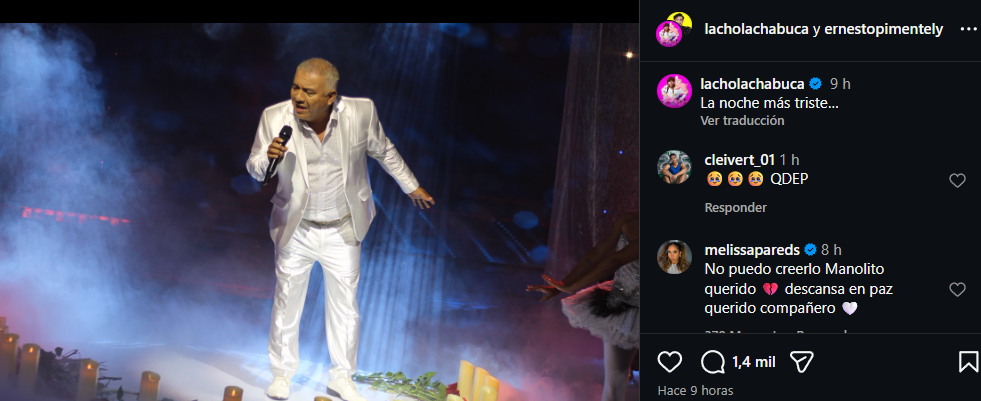 Ernesto Pimentel expresa su dolor tras el fallecimiento de Manolo Rojas