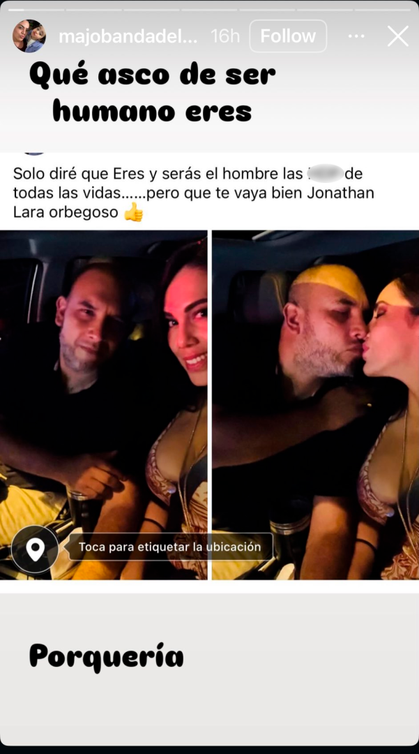 A trav�s de historias de Instagram, la pareja del reportero lo expuso con fotos.