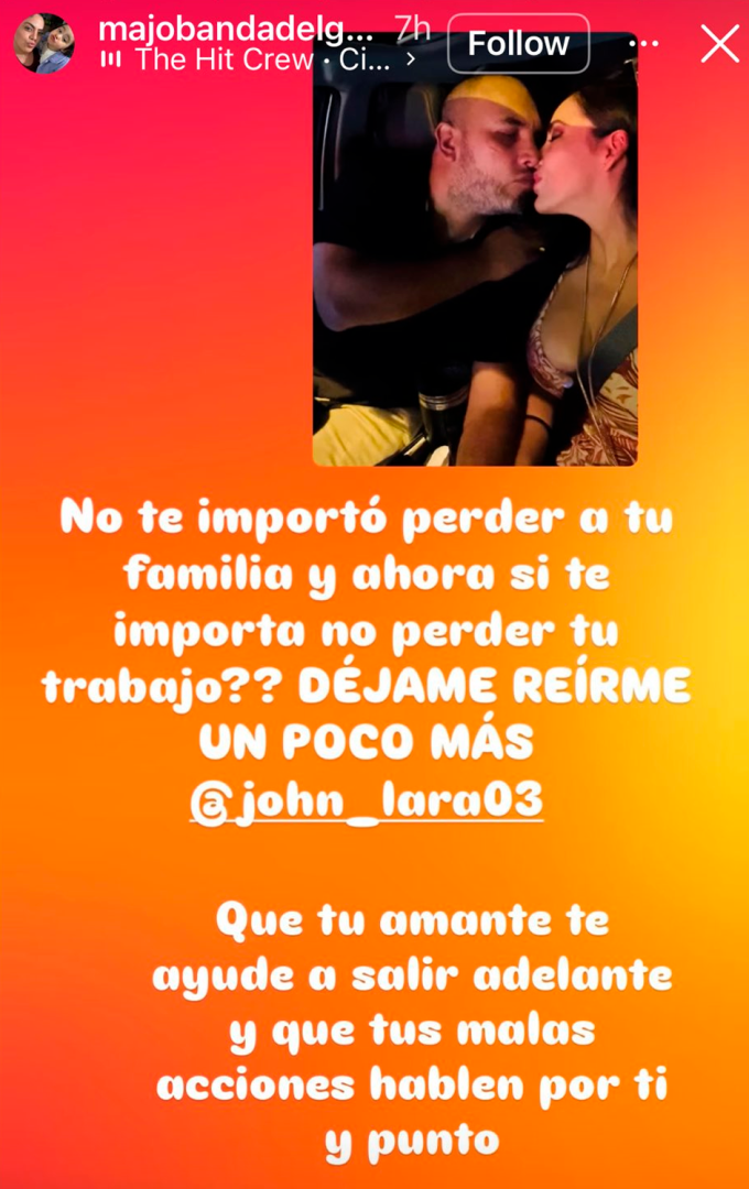 "Que tu amante te ayude a salir adelante" escribi� Delgado en relaci�n a su destino laboral