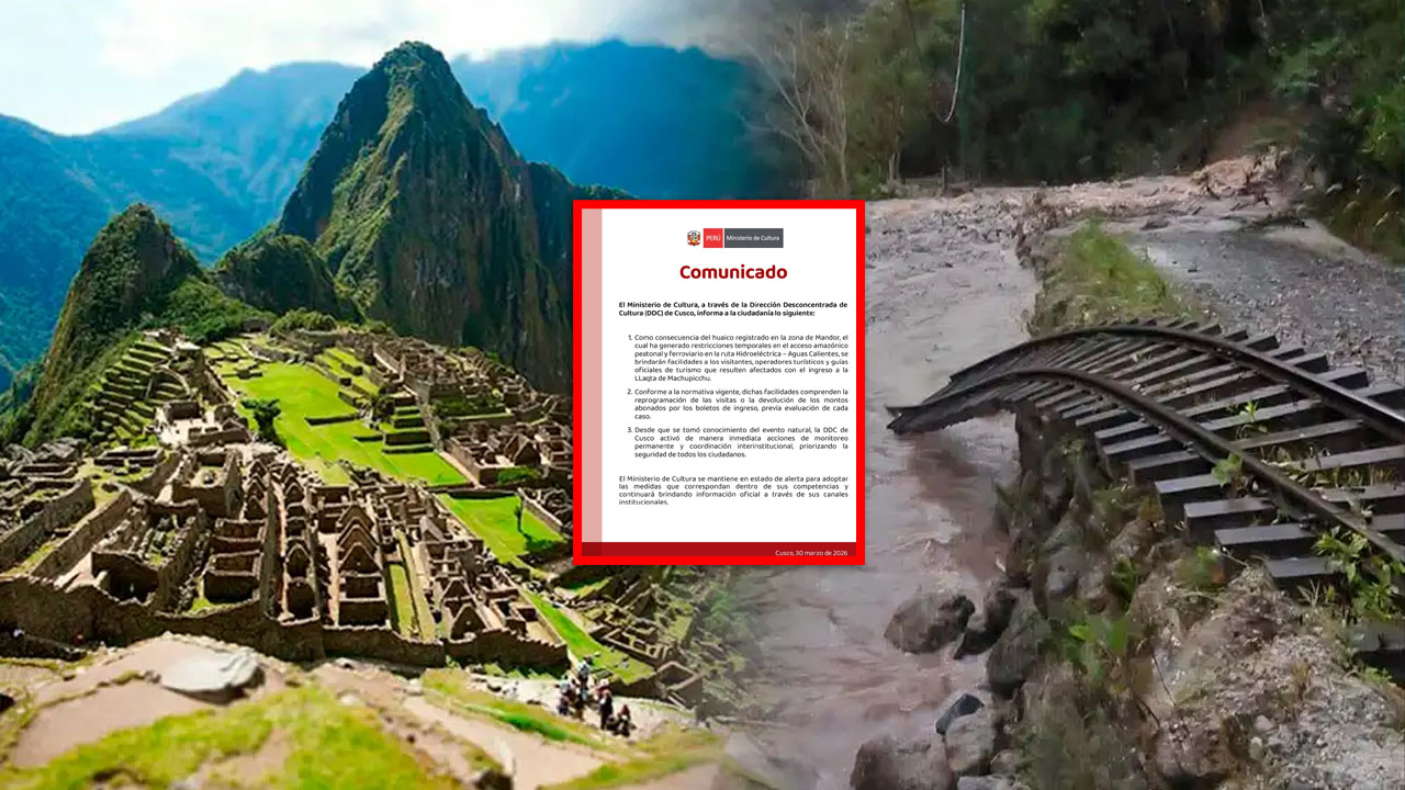 Huaico en Cusco afecta acceso a Machu Picchu: Mincul confirma restricciones, reprogramación de visitas y devolución de entradas